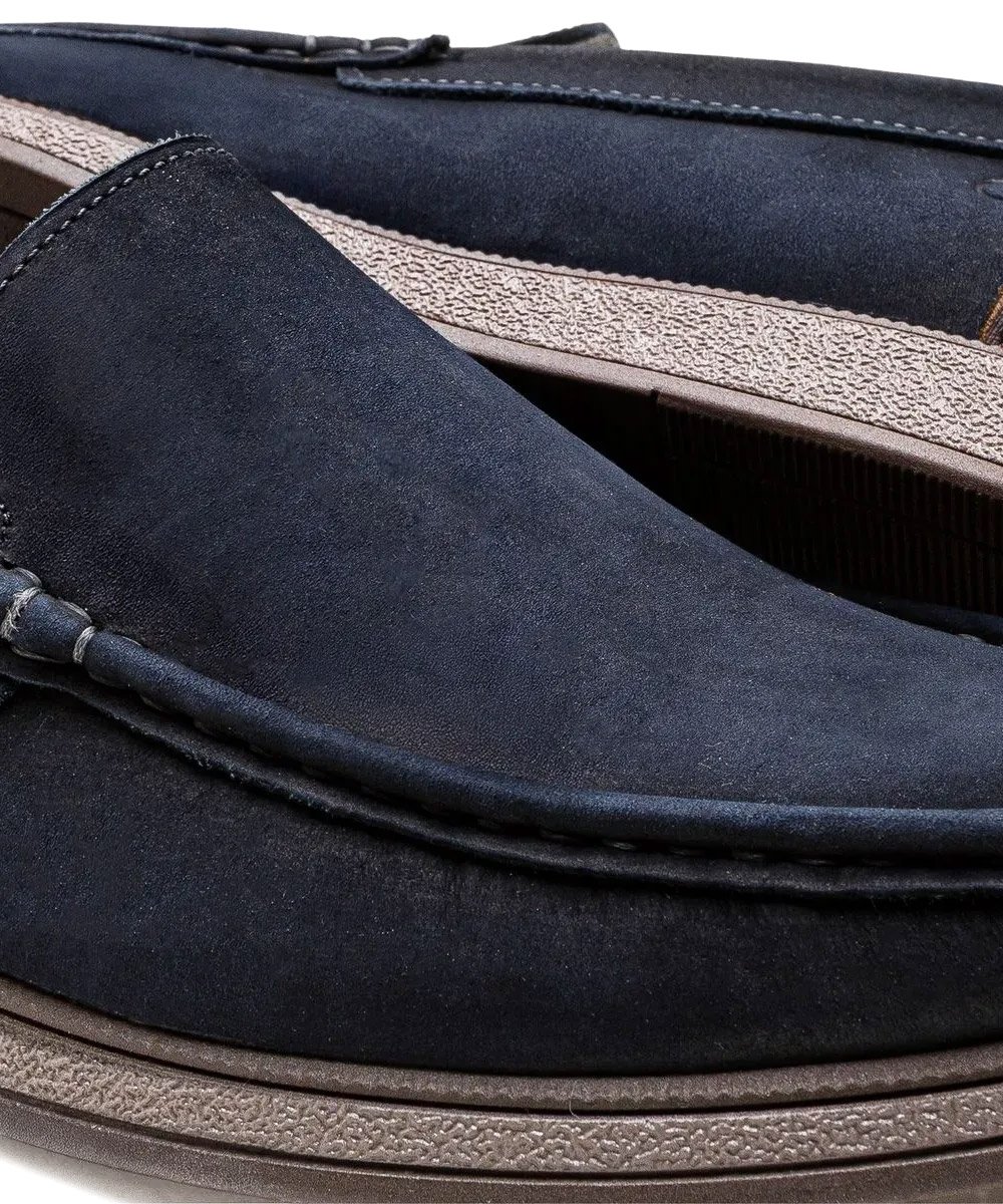 Mocassim Masculino Democrata Nash Couro Marinho Azul Marinho 4