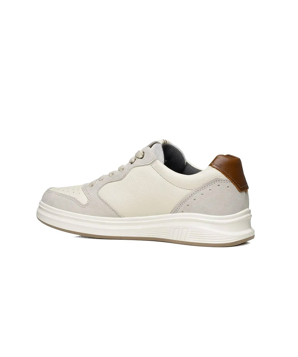 Tênis Masculino Pegada Casual Couro Bege Branco 4