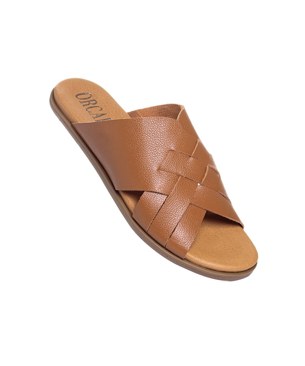 Tamanco Orcade Roma Trançada Couro Tostado Marrom 3