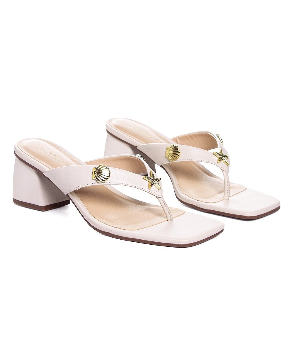 Tamanco Giulia Domna Salto Bloco Off White Branco 3