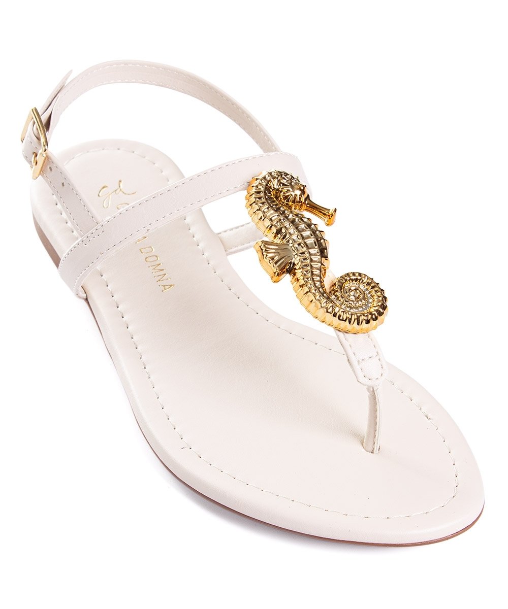 Sandália Rasteira Giulia Domna Couro Off White Branco 2