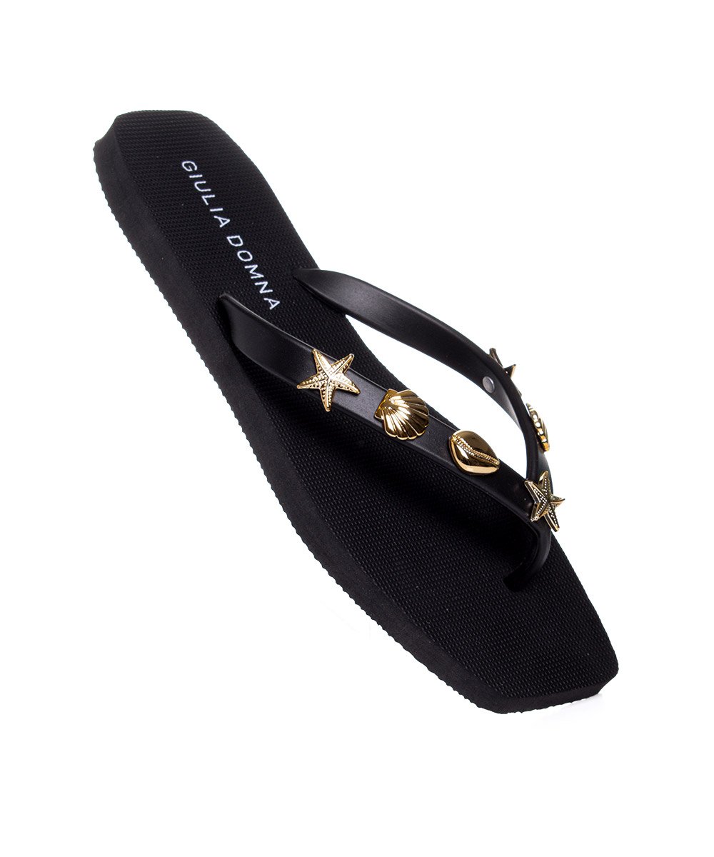 Chinelo Feminino Giulia Domna Biico Quadrado Preto Preto 2