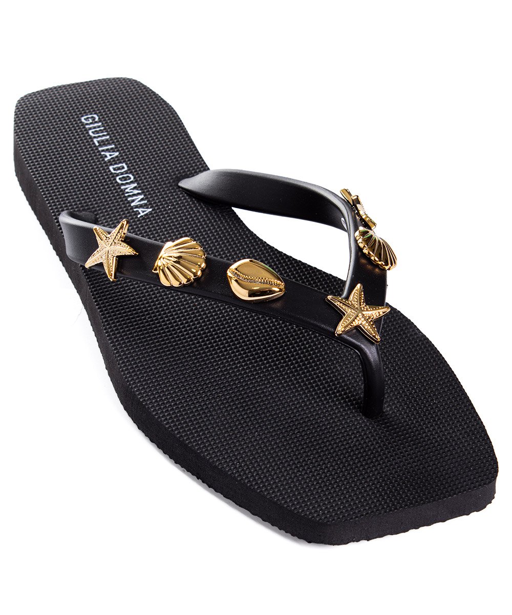 Chinelo Feminino Giulia Domna Biico Quadrado Preto Preto 4