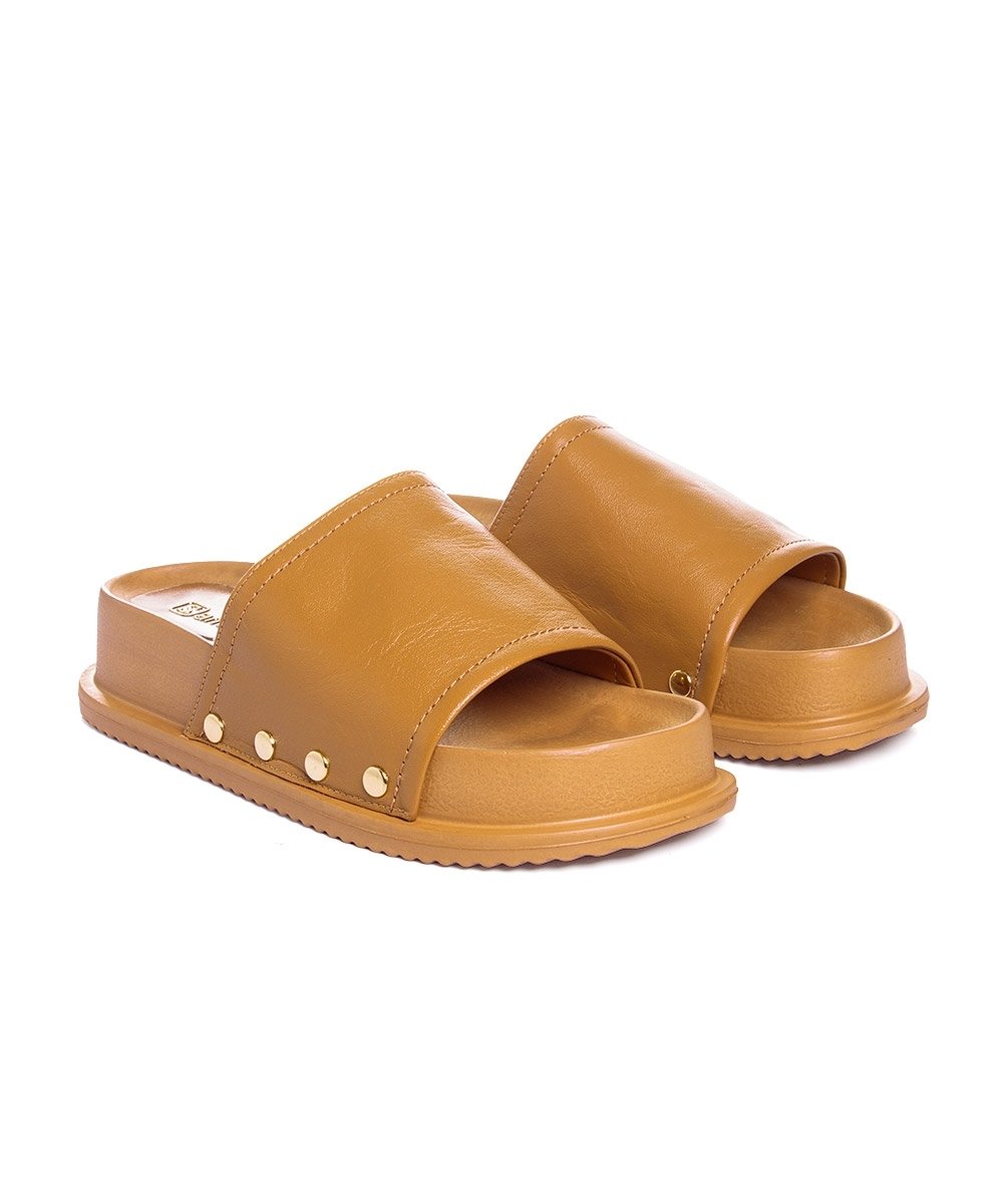 Tamanco Santinelli Flatform Couro Ambar Caramelo 3