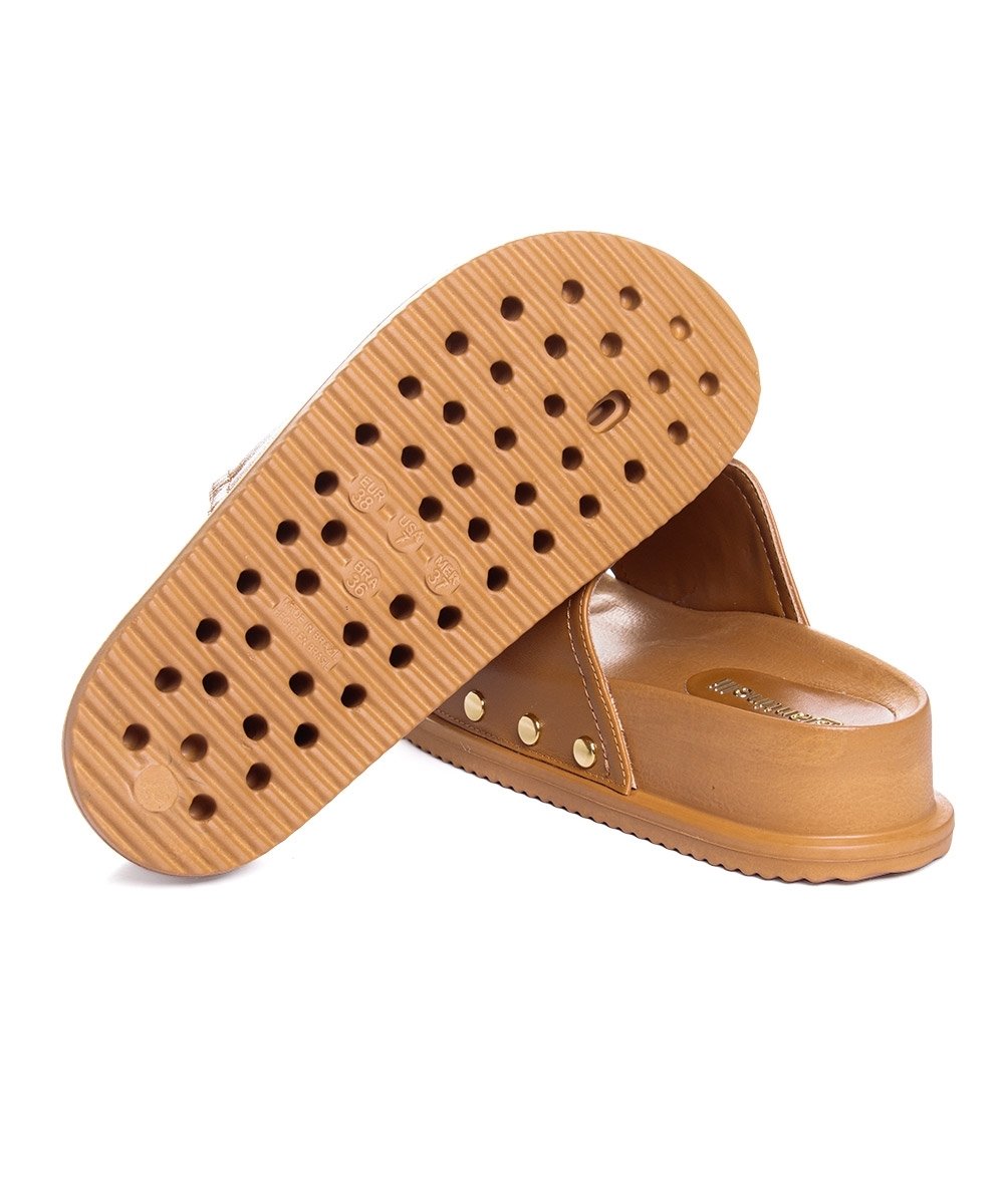 Tamanco Santinelli Flatform Couro Ambar Caramelo 5