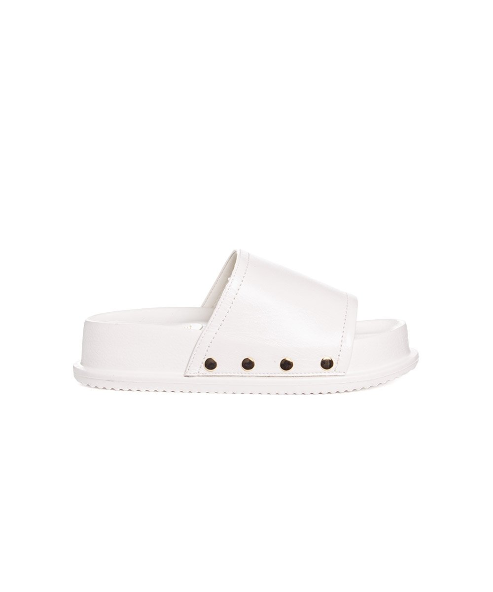 Tamanco Santinelli Flatform Couro Marfim