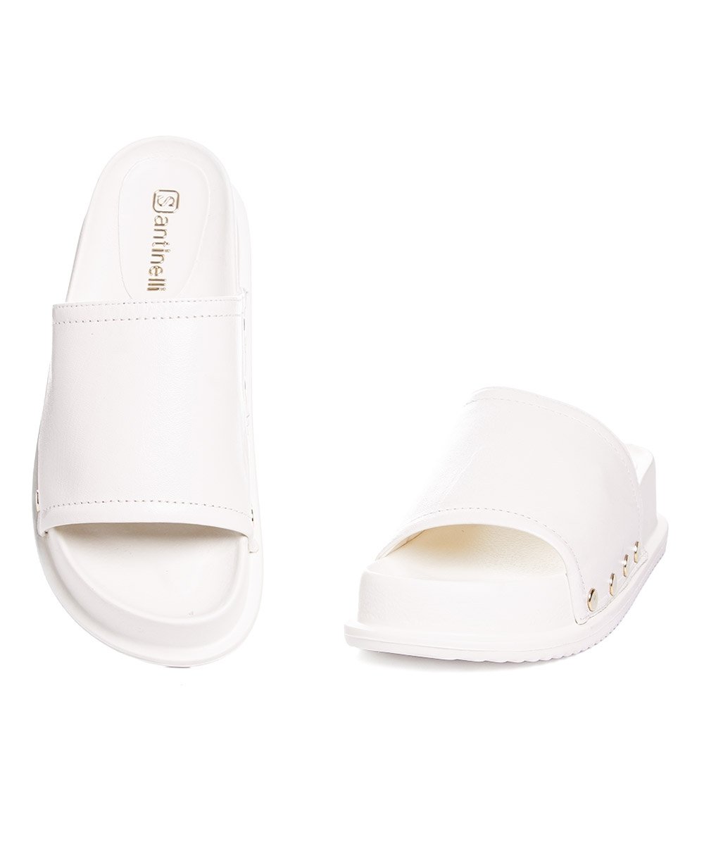 Tamanco Santinelli Flatform Couro Marfim Branco 4