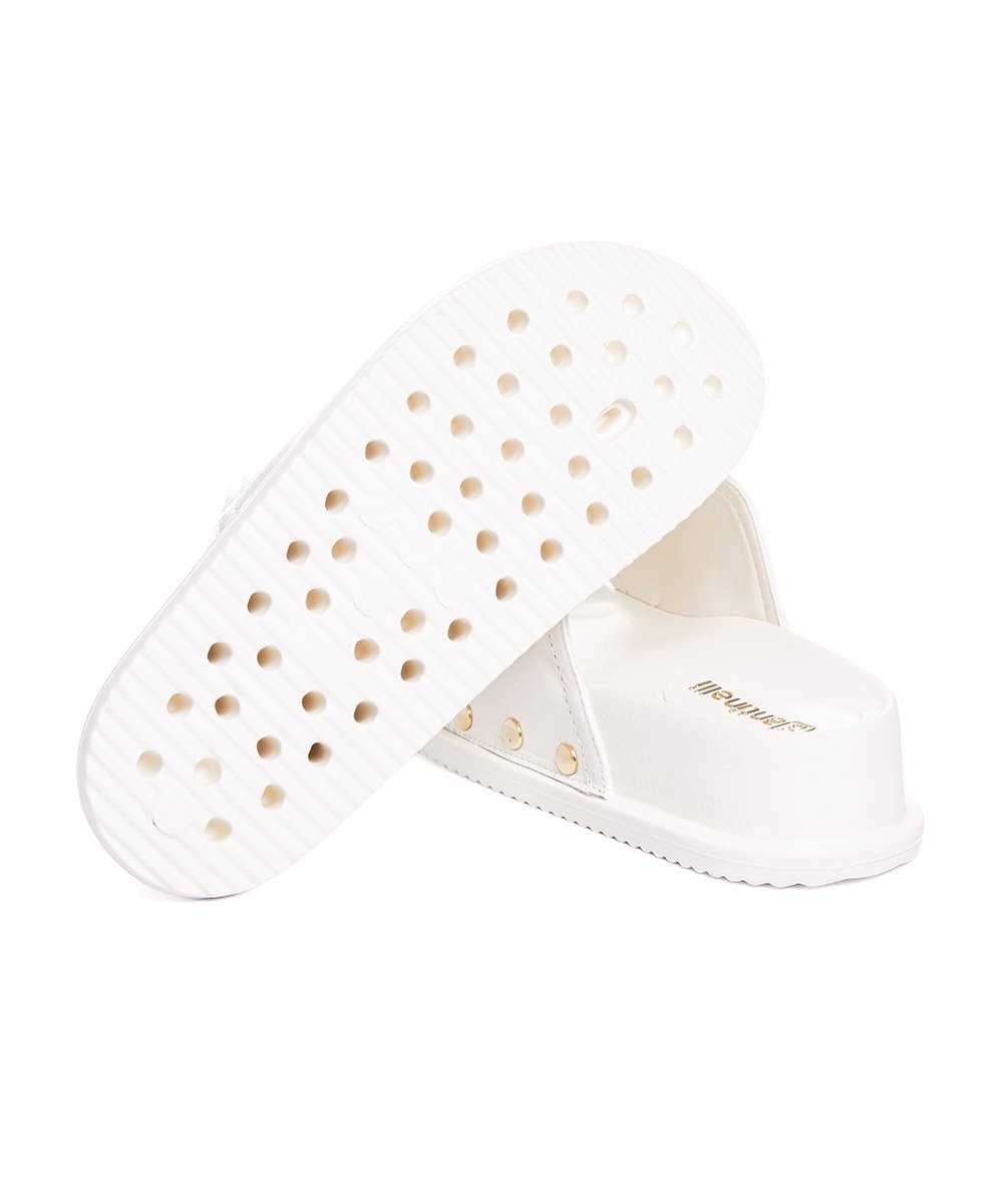 Tamanco Santinelli Flatform Couro Marfim Branco 5