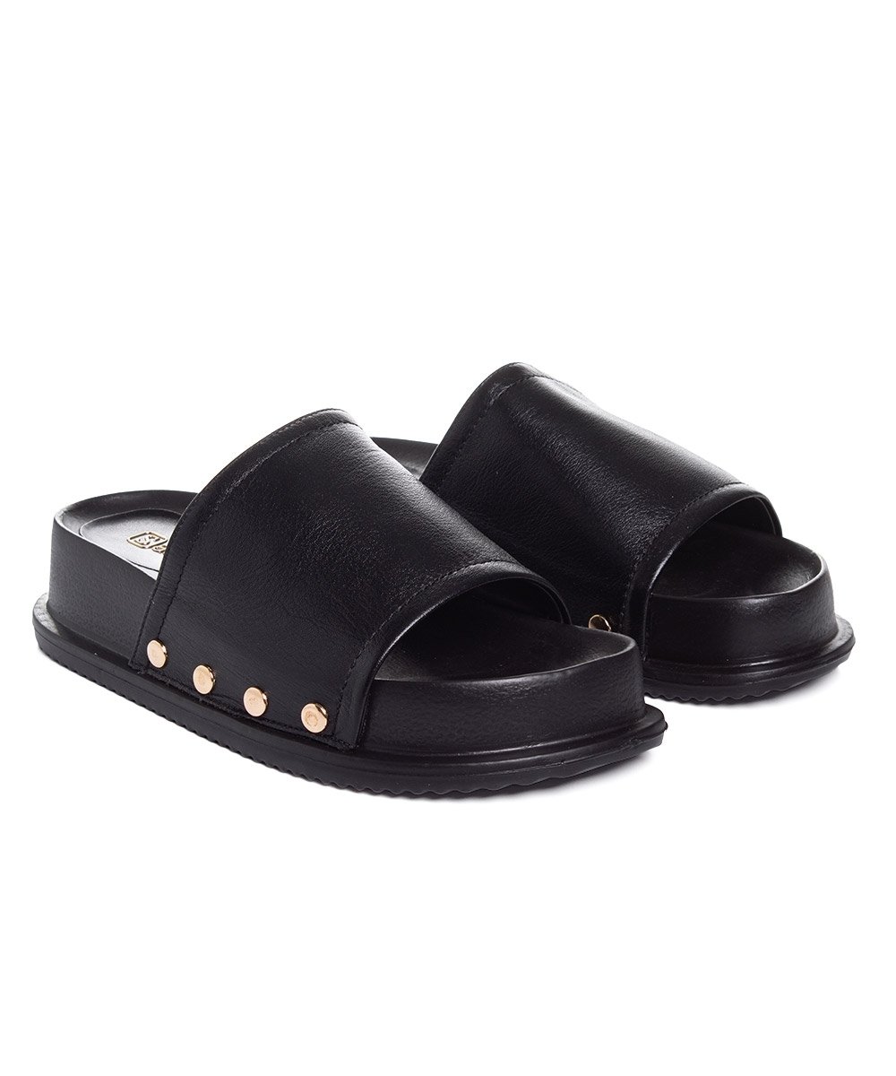 Tamanco Santinelli Flatform Couro Preto Preto 2