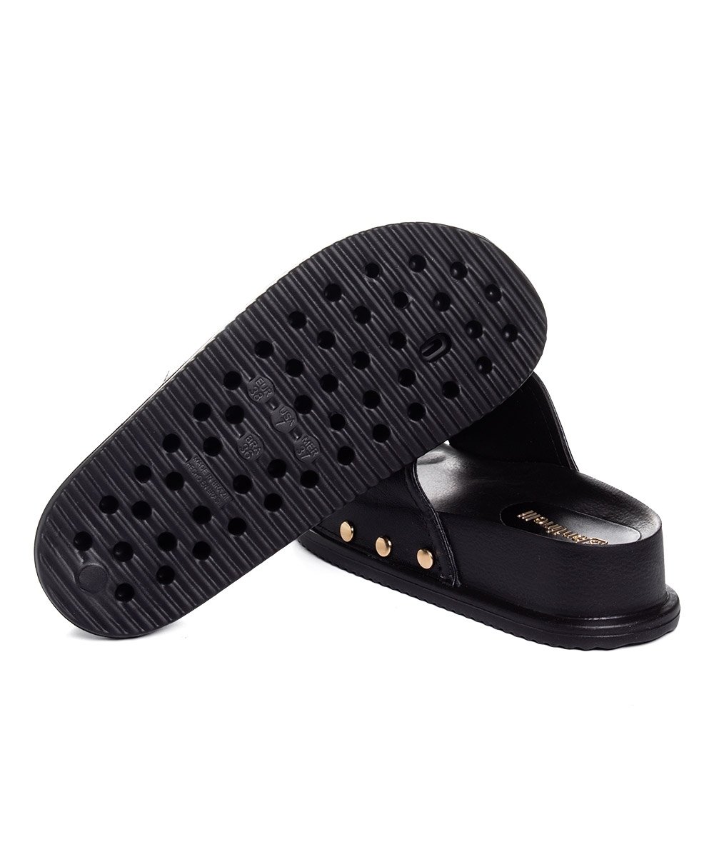 Tamanco Santinelli Flatform Couro Preto Preto 4