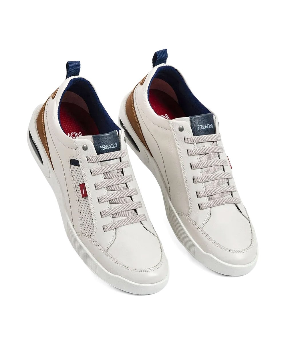 Sapatênis Ferracini Masculino Pulse Couro Neve Branco 2