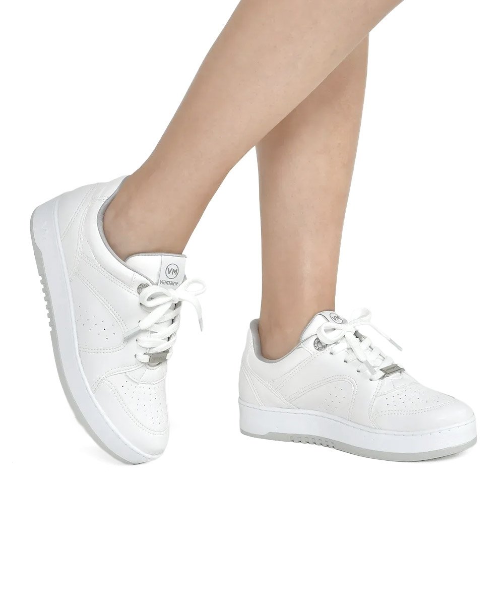 Tênis Feminio Via Marte Flat Casual Branco Branco 2