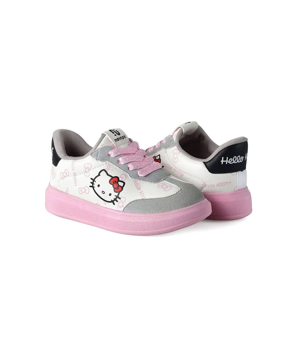 Tênis Infantil Novopé Hello Kitty Cadarços 23/27 Multicolor Branco 3