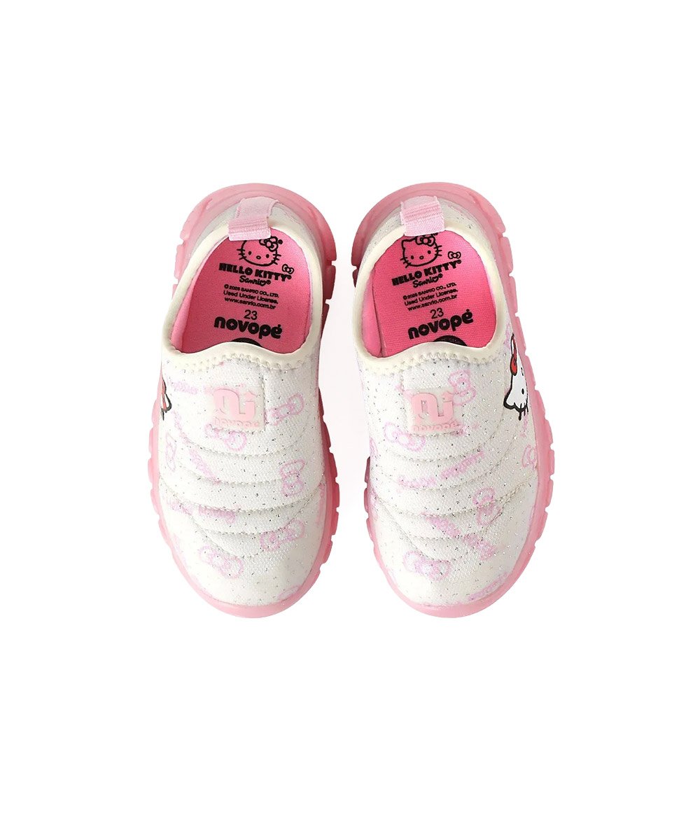 Tênis Infantil Novopé Hello Kitty Led 28/32 Off White Branco 6