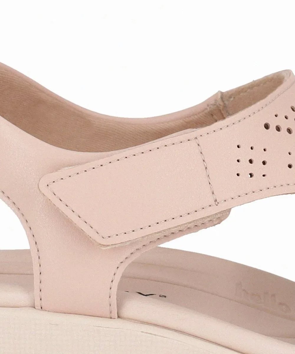 Sandália Anabela Piccadilly Fascite. Bege Bege 4