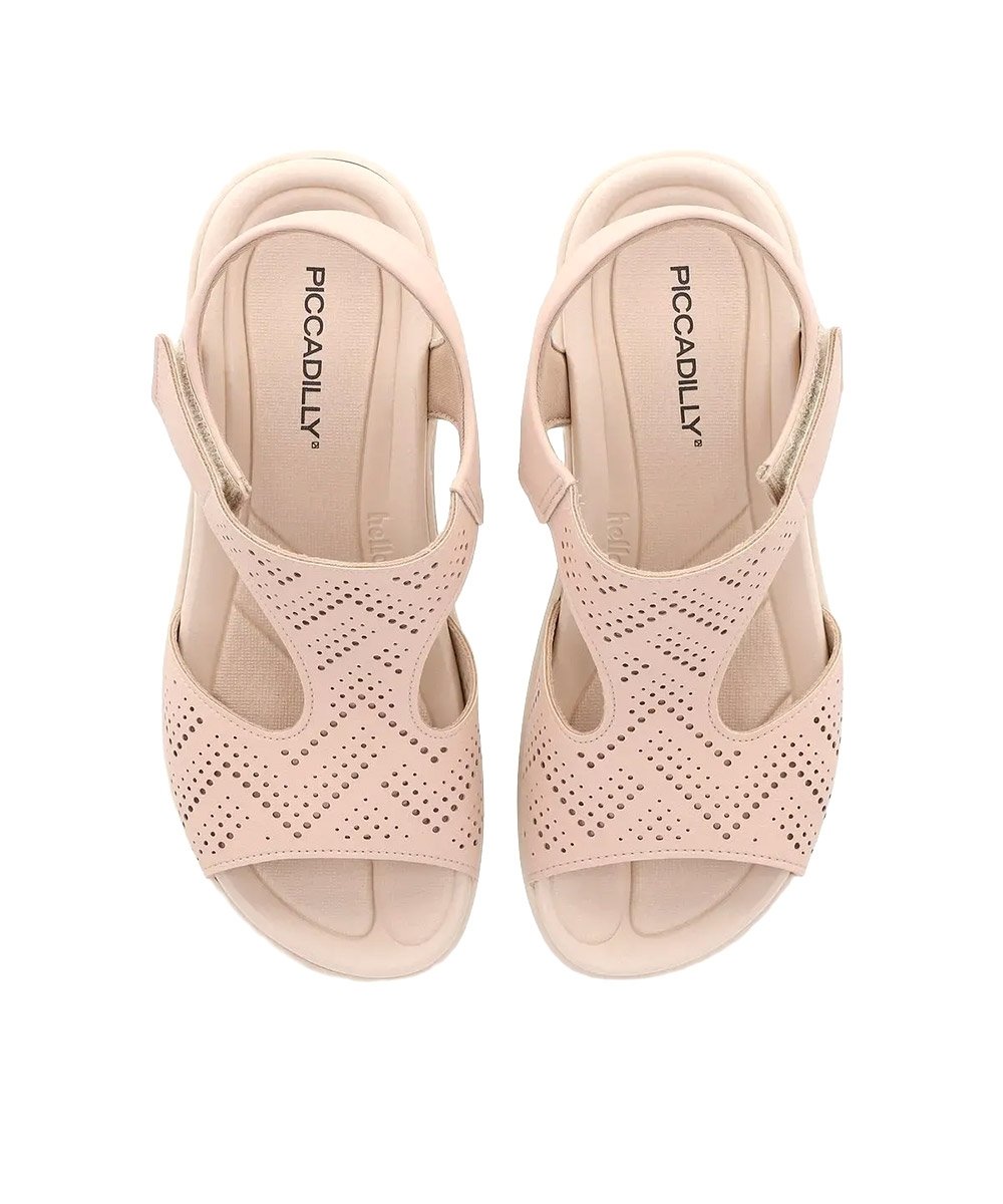 Sandália Anabela Piccadilly Fascite. Bege Bege 5