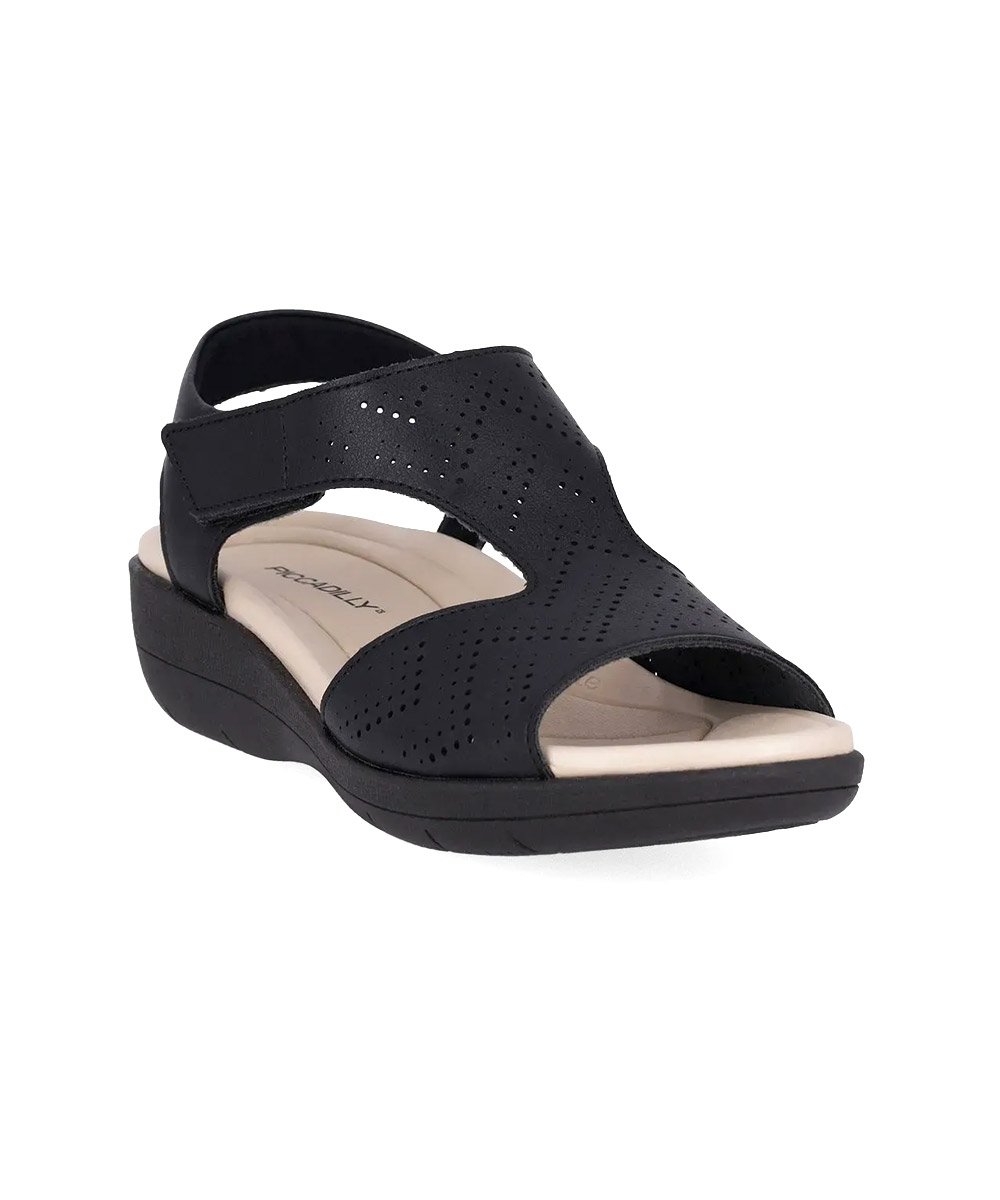 Sandália Anabela Piccadilly Fascite. Preto Preto 2