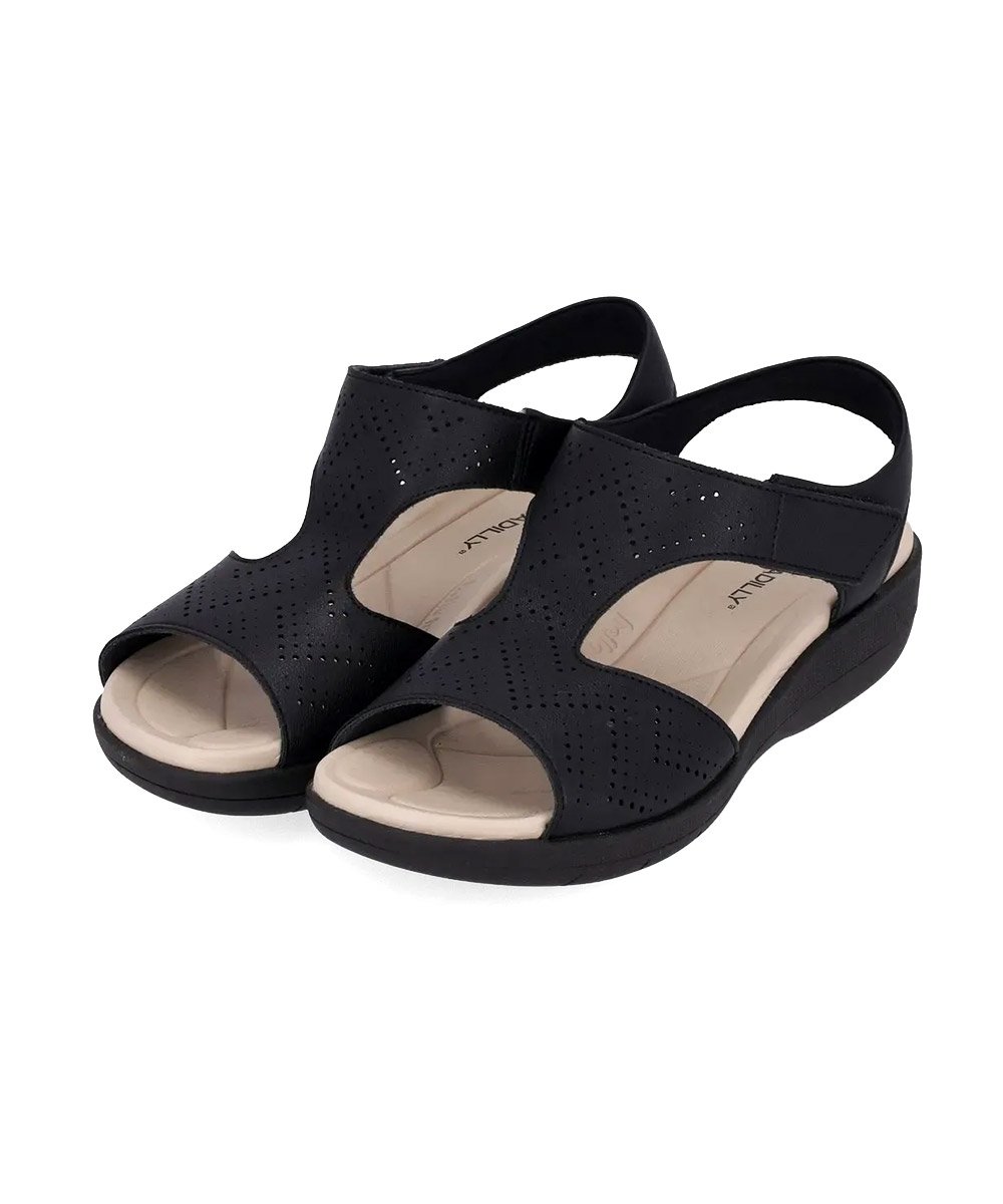 Sandália Anabela Piccadilly Fascite. Preto Preto 3