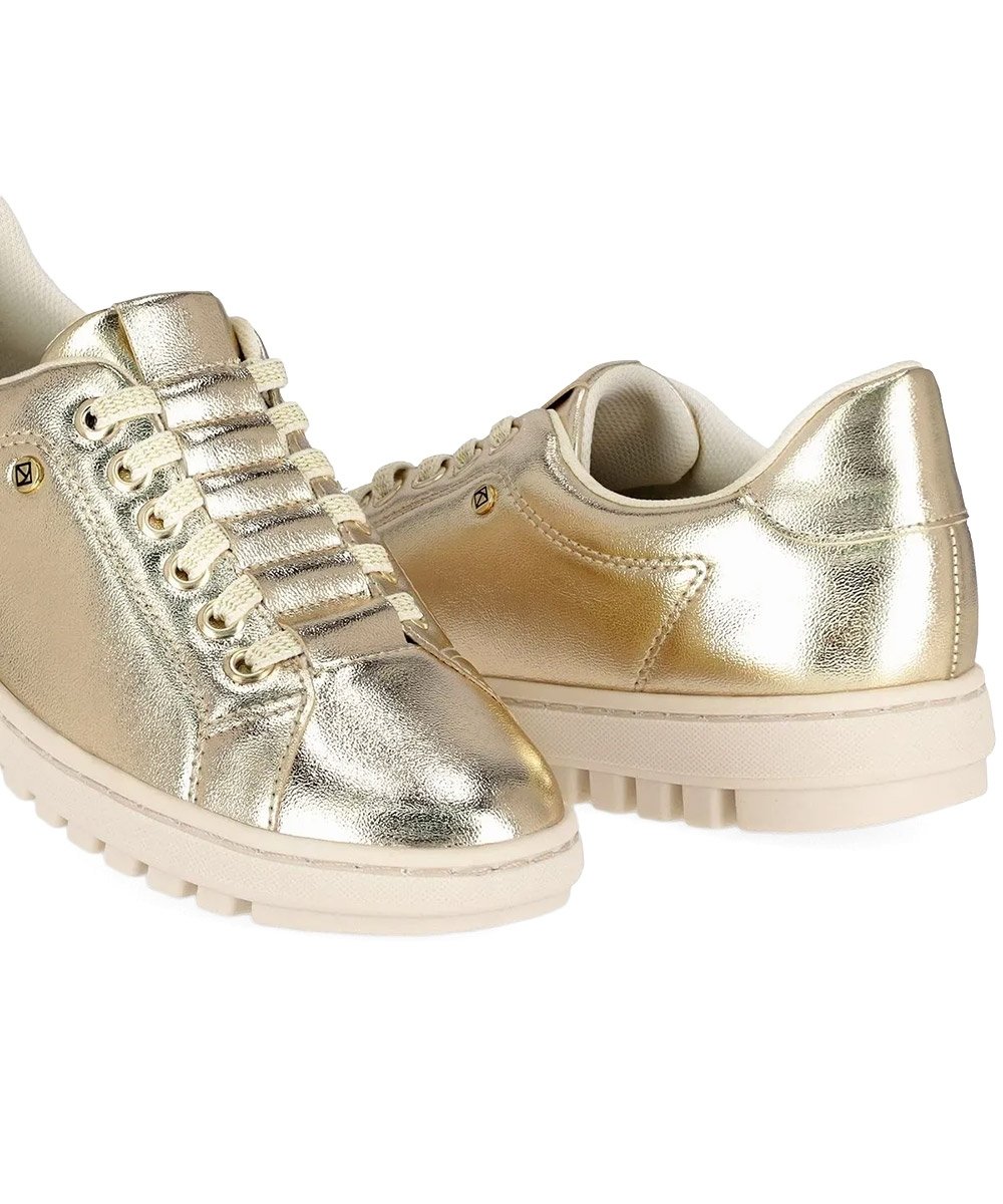 Tênis Feminino Piccadilly Calce Fácil. Ouro Dourado 4