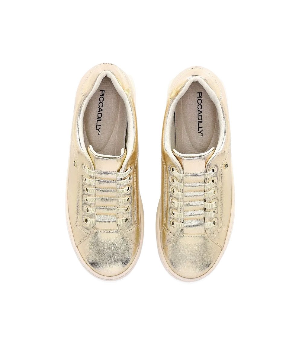 Tênis Feminino Piccadilly Calce Fácil. Ouro Dourado 5