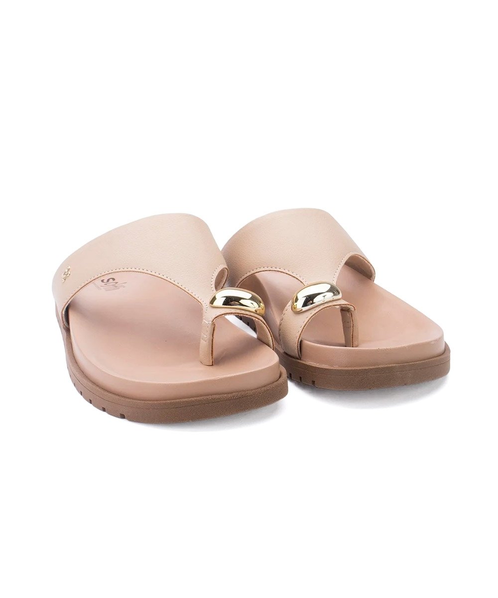 Tamanco Flatform Softli Bege Bege 4