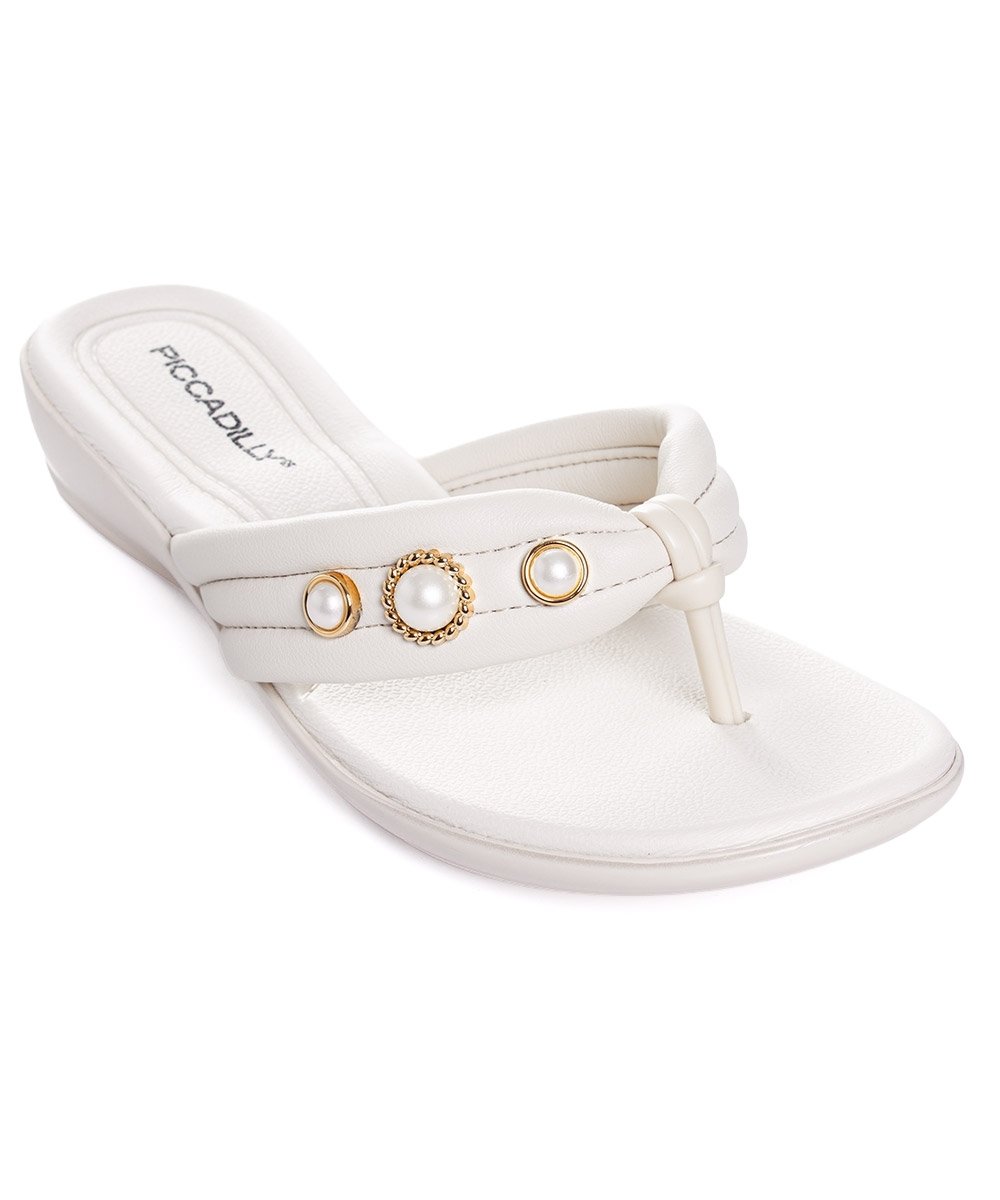 Tamanco Flat Piccadilly Camila Wide Fit. Off White Branco 2