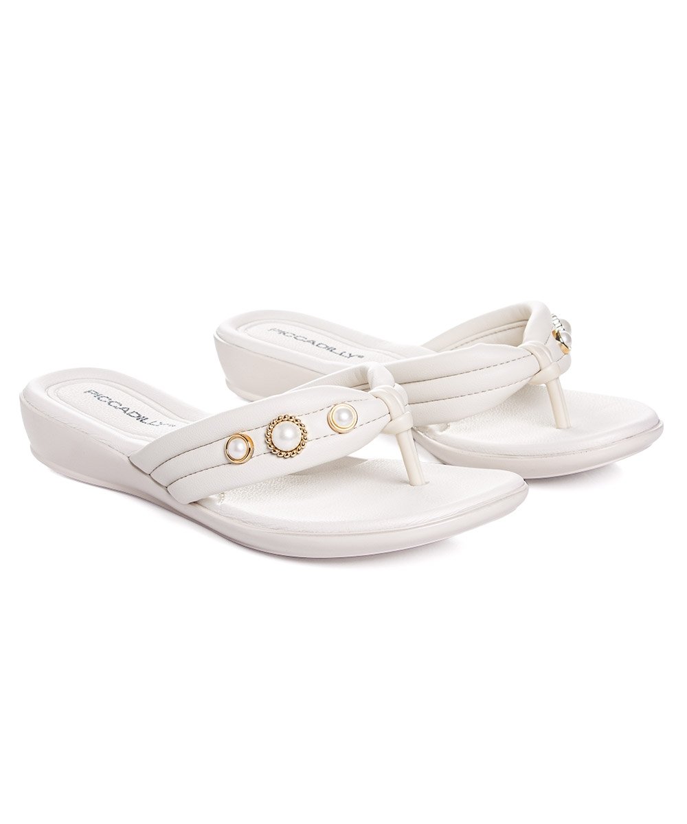 Tamanco Flat Piccadilly Camila Wide Fit. Off White Branco 3