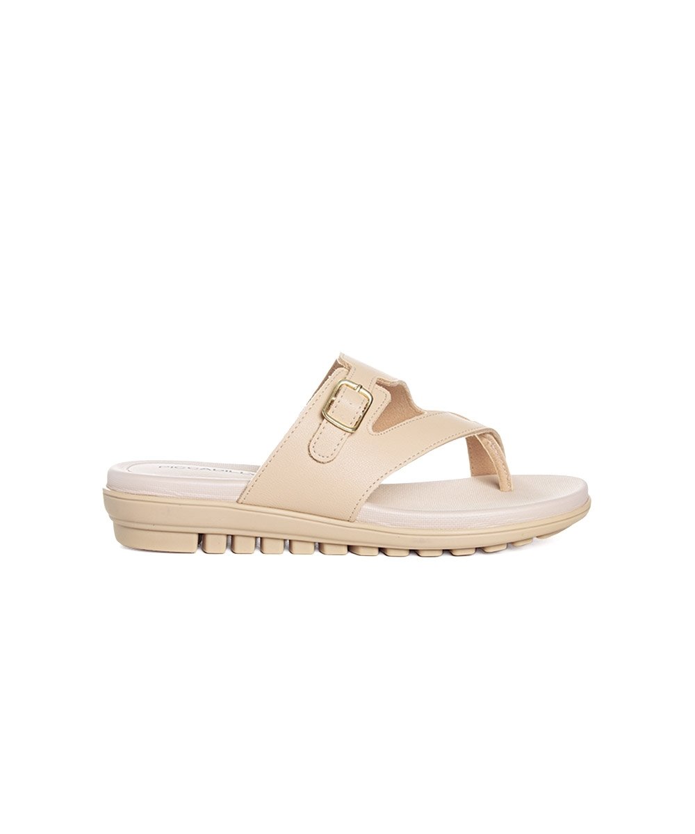 Tamanco Piccadilly Marli Anabela. Bege