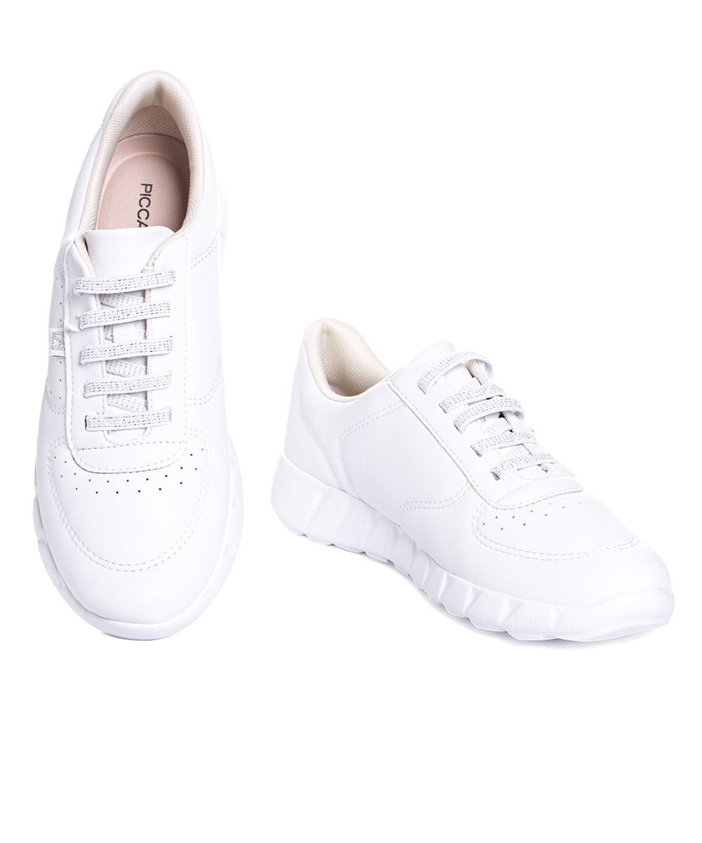 Tênis Feminino Piccadilly Fabi Calce Fácil. Branco Branco 4