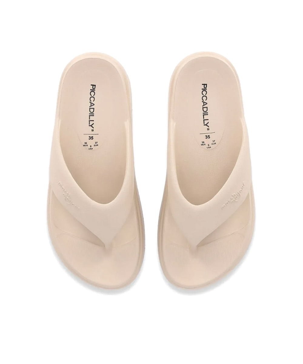 Tamanco Piccadilly Marshmallow Flatform Bege Bege 3