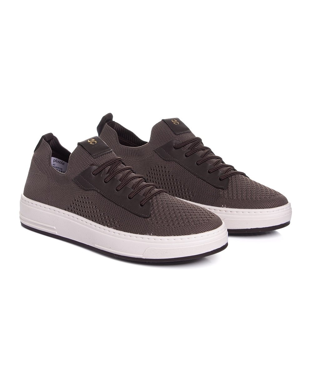Tênis Masculino Ferriceli Knit Rover Marrom Marrom 3