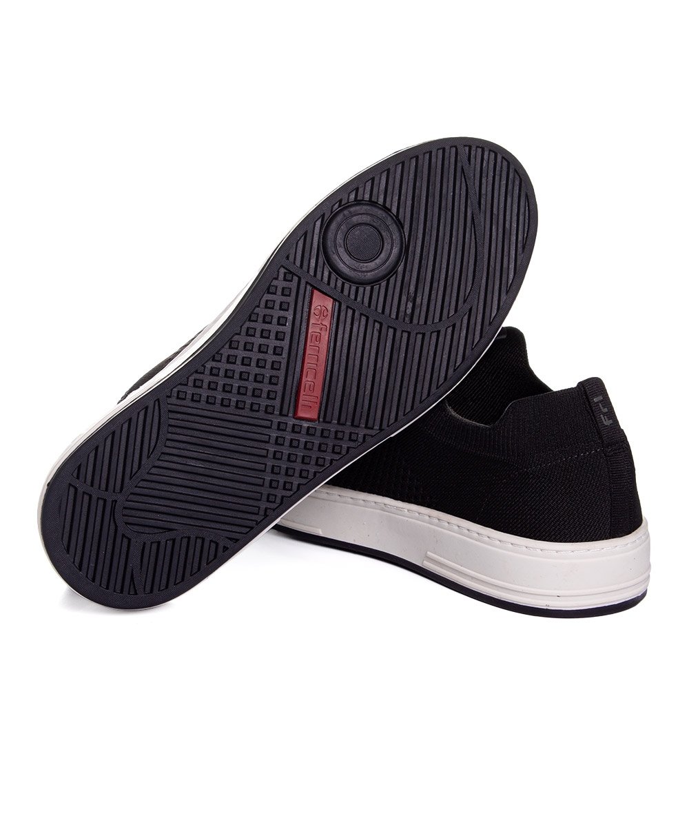 Tênis Masculino Ferriceli Knit Rover Preto Preto 5