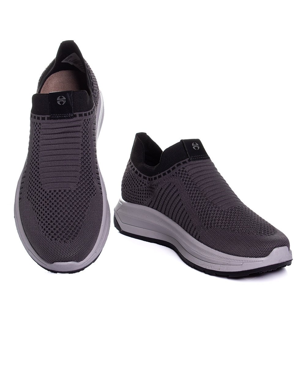 Tênis Masculino Ferriceli Knit Etron Chumbo Cinza 4