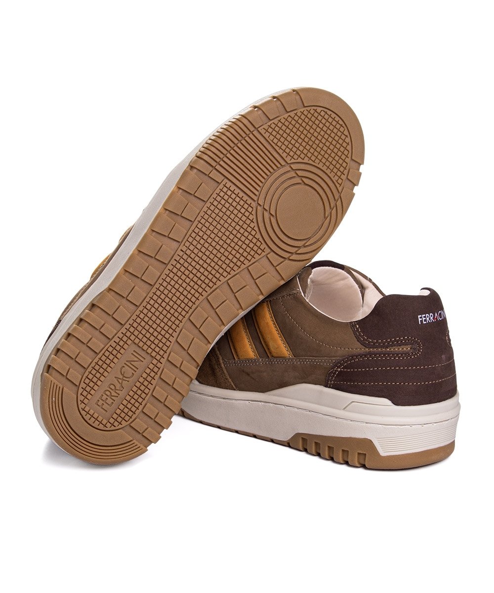 Tênis Masculino Ferracini Max Couro Areia Marrom 5