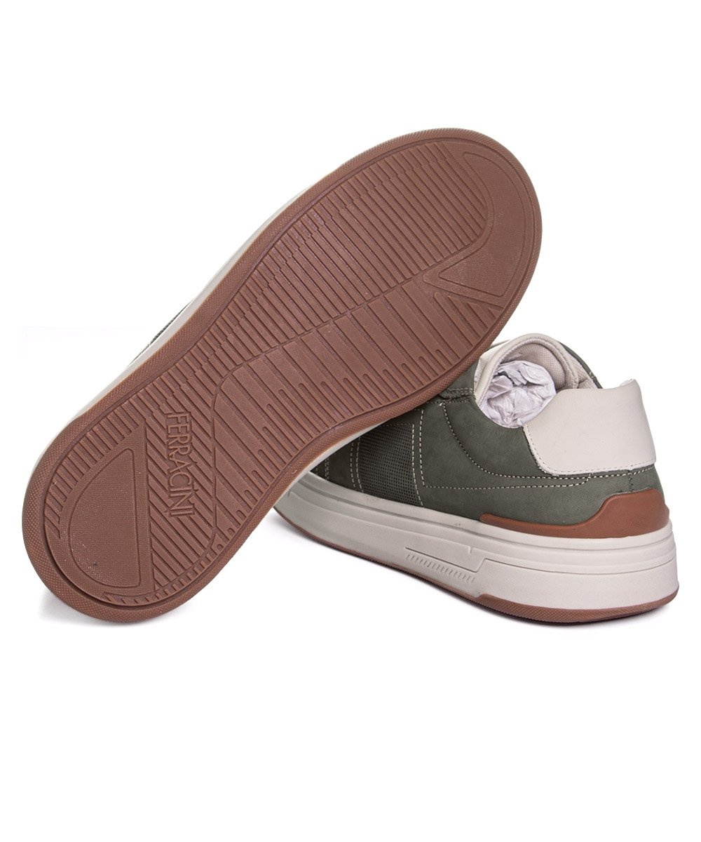 Tênis Ferracini Masculino Locker Couro Verde Verde 5