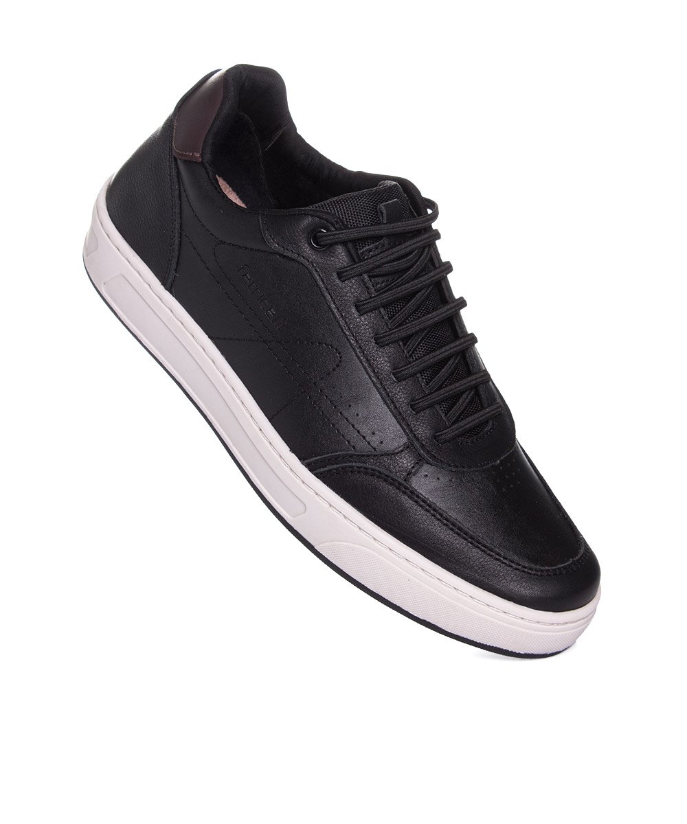 Tênis Masculino Ferriceli Casual Couro Preto Preto 2