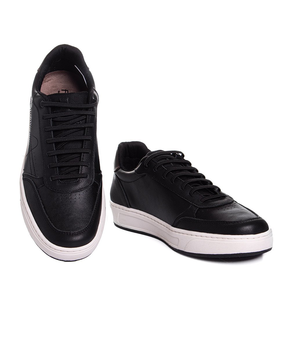 Tênis Masculino Ferriceli Casual Couro Preto Preto 4