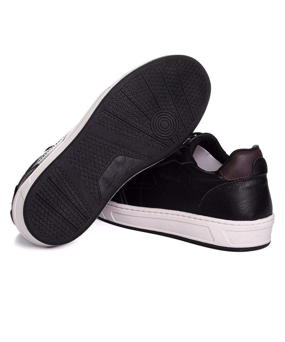Tênis Masculino Ferriceli Casual Couro Preto Preto 5