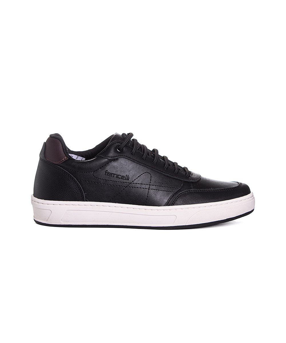 Tênis Masculino Ferriceli Casual Couro Preto