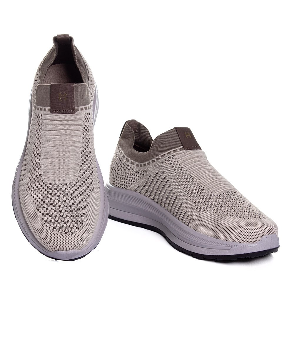 Tênis Masculino Ferriceli Knit Etron Bege Bege 4