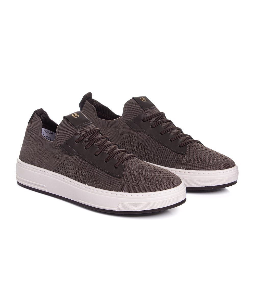 Tênis Ferriceli Knit Rover Tamanho Especial Marrom Marrom 3