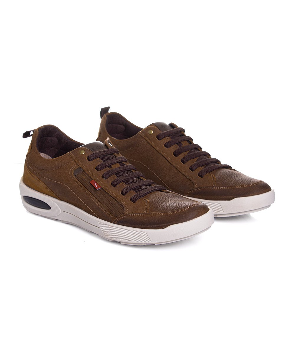 Sapatênis Ferracini Masculino Pulse Couro Chocolate Marrom 3