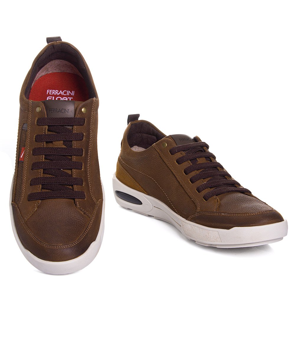 Sapatênis Ferracini Masculino Pulse Couro Chocolate Marrom 4