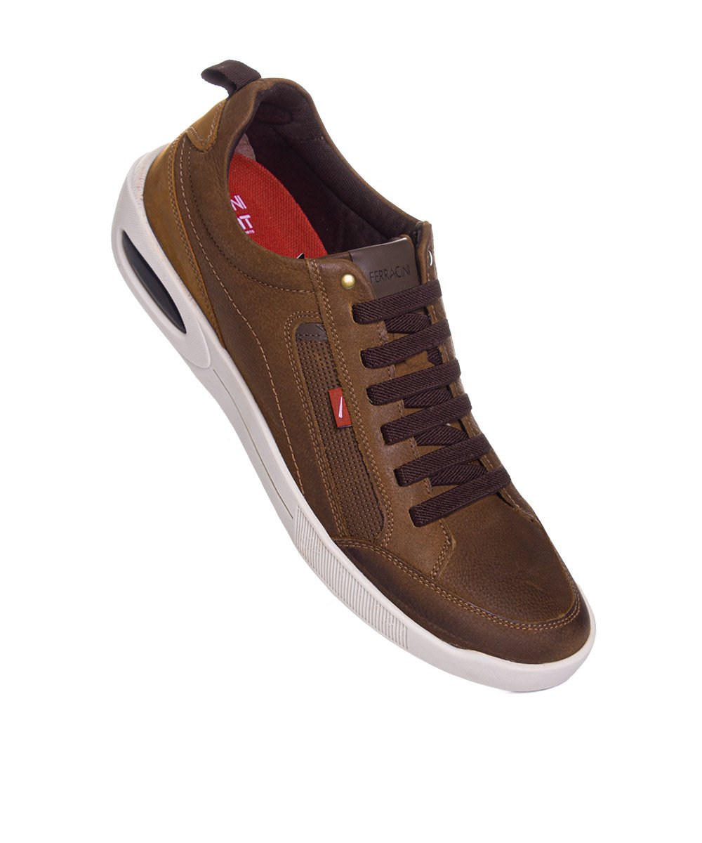 Sapatênis Ferracini Masculino Pulse Couro Chocolate Marrom 2