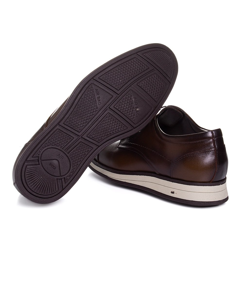 Sapato Masculino Jota Pe Air Morgan Couro Marrom Marrom 4
