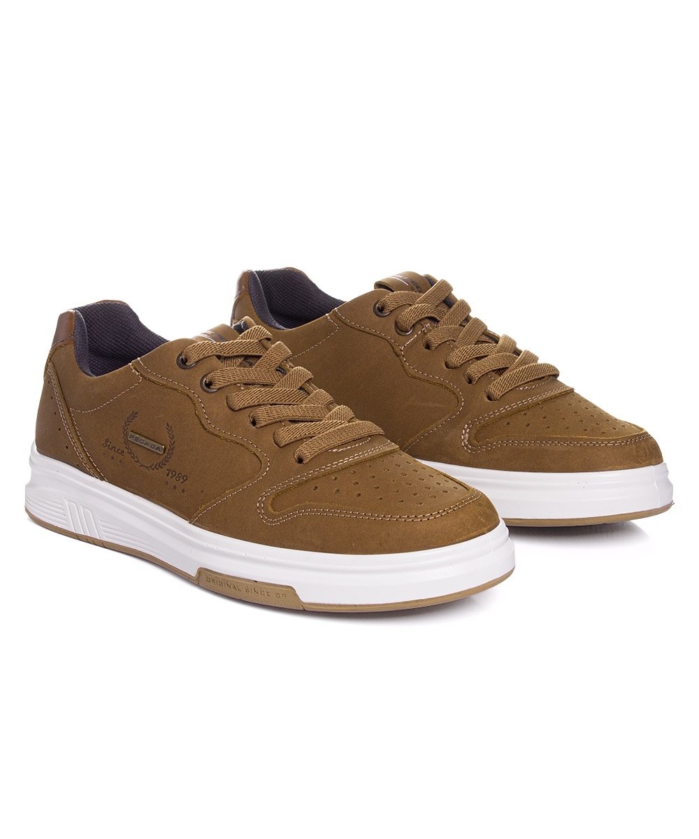 Tênis Masculino Pegada Casual Couro Chocolate Marrom 2