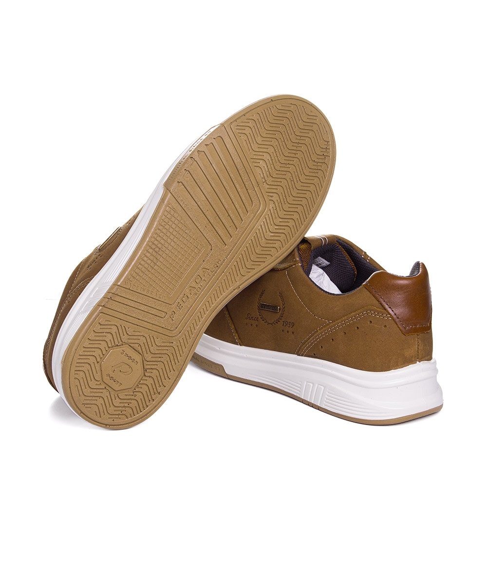 Tênis Masculino Pegada Casual Couro Chocolate Marrom 4