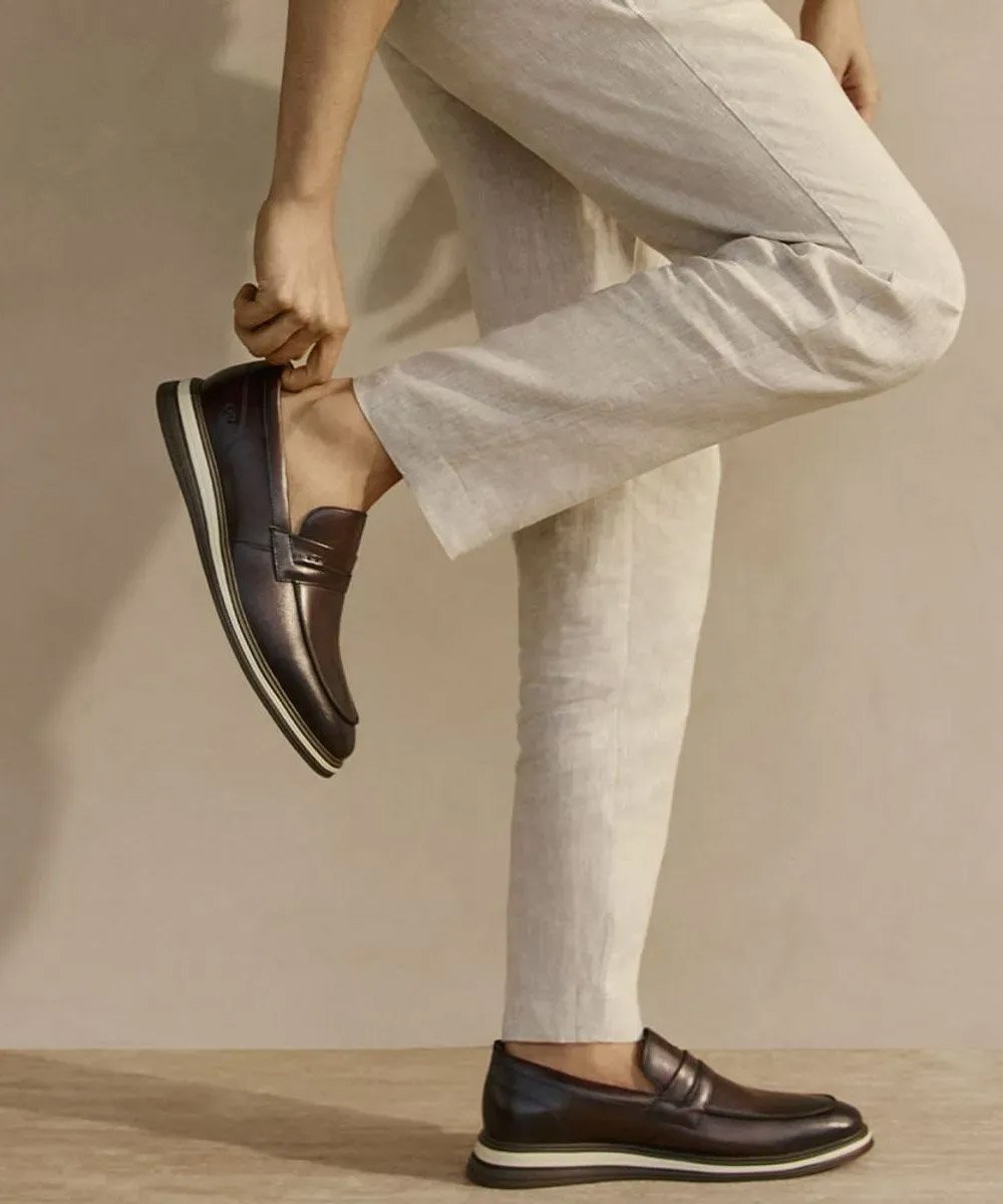 Sapato Masculino Democrata Dune Hi-Soft Couro Tabaco Marrom 6