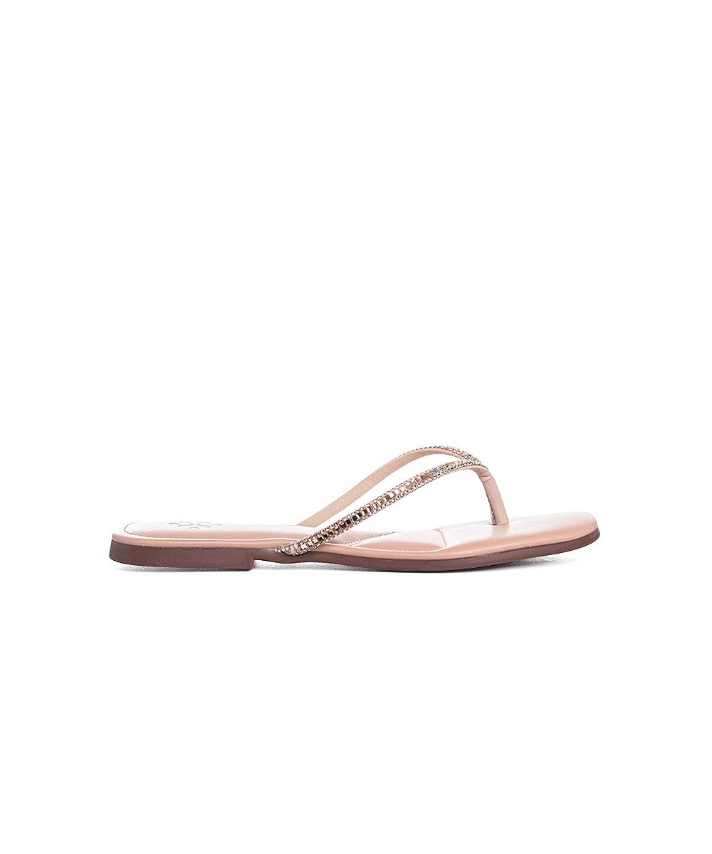 Tamanco Rasteira Pixolé Strass. Rose