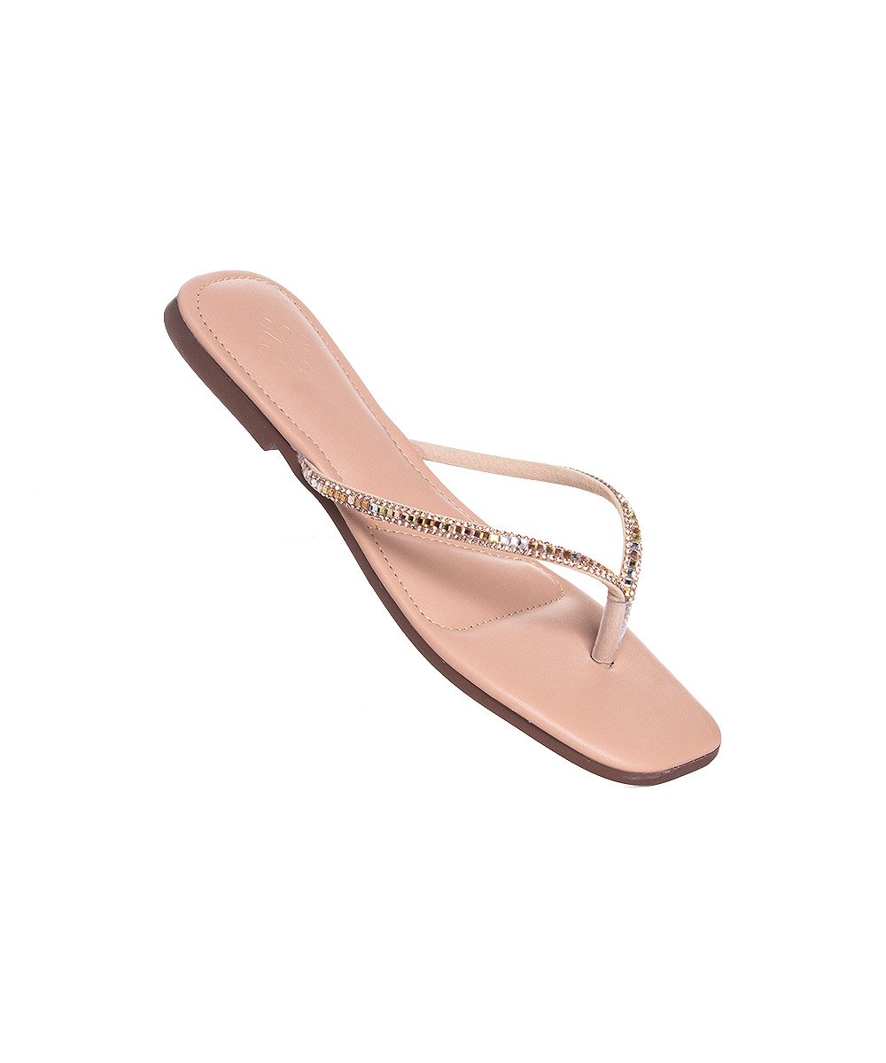 Tamanco Rasteira Pixolé Strass. Rose Rose 3